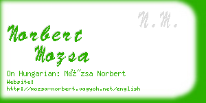 norbert mozsa business card